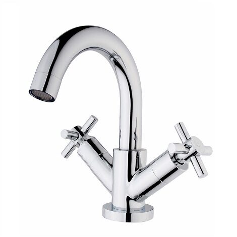 Wiesbaden wastafelmengkraan 2-knops chroom