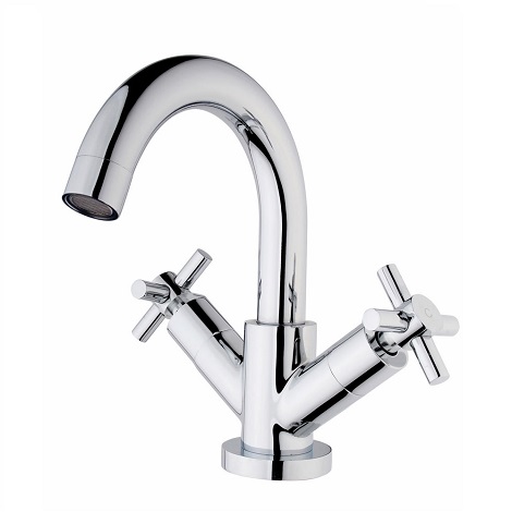 Wiesbaden wastafelmengkraan 2-knops chroom