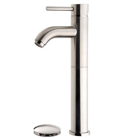 Wiesbaden wastafelmengkraan Cadans hoog met clickwaste RVS Look