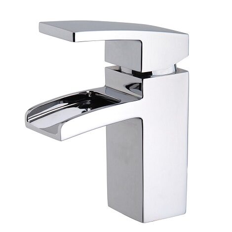 Wiesbaden waterval wastafelkraan Rombo met clickwaste chroom