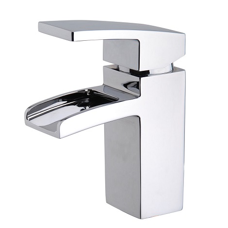 Wiesbaden waterval wastafelkraan Rombo met clickwaste chroom